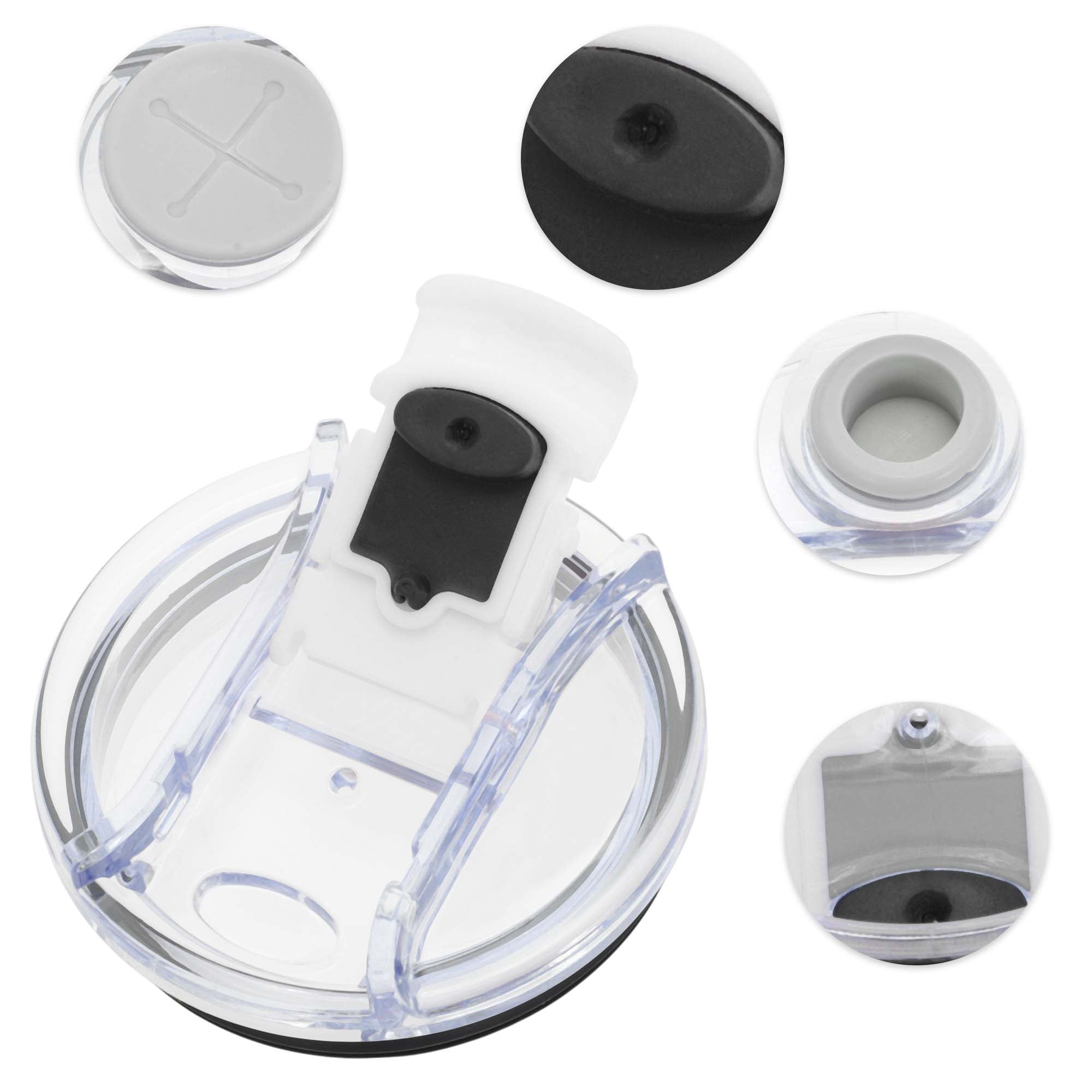 Unique Bargains 1 Pc Portable Tumbler Lid for Office Use Travel Purposes White