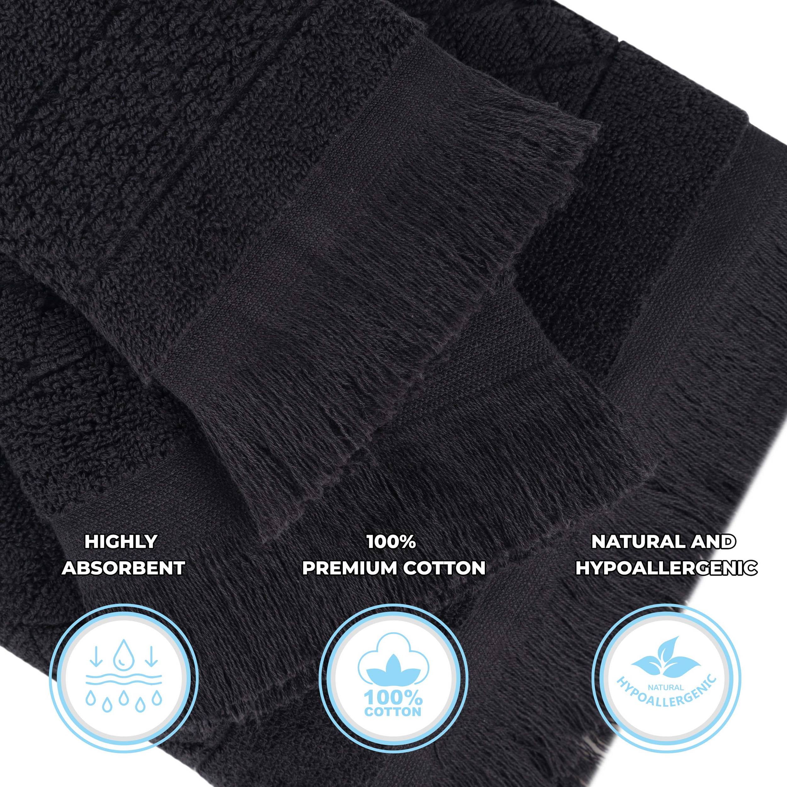 Superior Rolla Cotton Geometric Soft 12 Piece Towel Set, Black