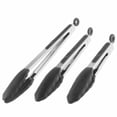 thumbnail image 5 of Classic Cuisine Set of 3 Stainless-Steel Kitchen Tongs with Silicone Tips, 5 of 7