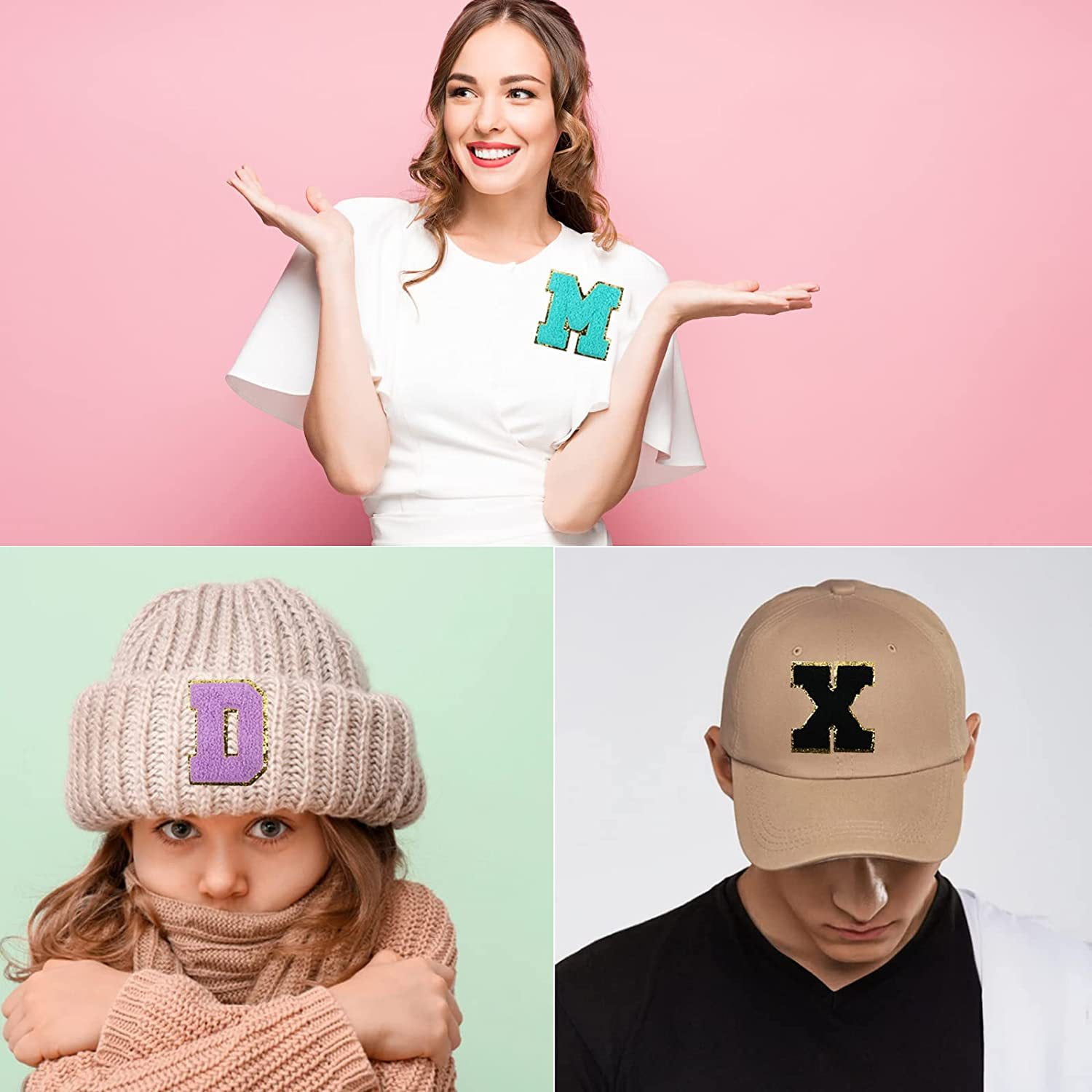 PloutoRich Letter Patches for Clothing, Sew on Patches, Iron on Patches for Clothes, Embroidered Alphabet Patches for Hat Shirts Shoes Bags