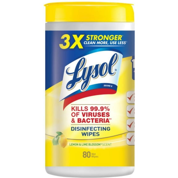 6 Pack - Lysol Disinfecting Wipes, Lemon & Lime Blossom 80 ct
