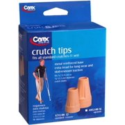 Carex Crutch Tips, Fits All Standard 7/8" Crutches, Senior and Handicap Mobility Aids, 2-Count
