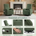 thumbnail image 5 of Renwick Corduroy Swivel Glider Chair for Living Room, All Ages, Dark Green, 5 of 9