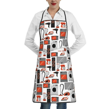 

Lukts Modern Life Pattern Kitchen Apron Waterdrop Resistant Apron with adjustable Aprons for Women and Men with Pockets Cooking Apron