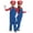Mario - Kids, variant on HTQWLP Super Brothers Costume, Halloween Family Matching Costumes, Super Bro Fancy Dress Outfits with Gloves, Hat & Mustache Accessories, Halloween Party Dress up Clothes for Kids, Red/S
