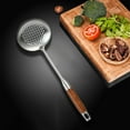 thumbnail image 5 of 304 Stainless Steel Wok Spatula, Skimmer Spoon with Heat-Resistant Wooden Handle, Durable, Easy to Clean, Dishwasher Safe, for Stir-Frying/Grilling, 5 of 6