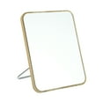 thumbnail image 1 of Espejo de Maquillaje de Madera Natural Plegable Cuadrado para Escritorio para Mujeres Beige Pequeño, 1 of 7