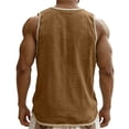 thumbnail image 6 of Sokhug Men's Henley Sleeveless Tank Top Color Block Summer Gym Workout Shirt Muscle Tee for Bodybuilding Fitness Training, 6 of 8