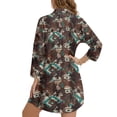 thumbnail image 2 of Xoenoiee Aztec Cow American Tribal Print Women's Swimsuit Coverup Long Sleeve Bathing Suit Cover Ups Button Down Beach Dress Shirt for Swimwear Beachwear, S, 2 of 7