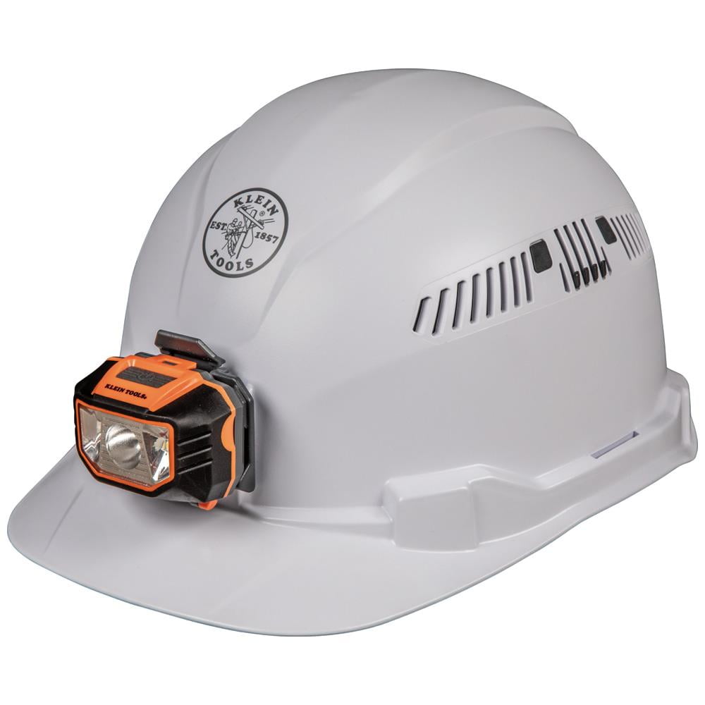 Klein Tools60113 Hard Hat, Vented Cap with Headlamp