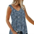 thumbnail image 4 of Birdeem Débardeur pour Femmes Mode Imprimée Sans Manches T-Shirt Blouse Col en V Hauts Décontractés, 4 of 12