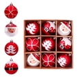 thumbnail image 1 of Yuarrent Bolas navideñas irrompibles colgantes de plástico galvanizado, adornos con forma de Claus, decoración del hogar. Kits de decoración para fiestas tipo+1 6CM9 PIEZAS, 1 of 6