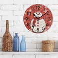 thumbnail image 3 of Dreamtimes Home Decor Christmas Xmas Lovely Snowman Snowflake Round Acrylic 10 Inch Wall Clock Non Ticking Silent Clock Art for Living Room Kitchen Bedroom, 3 of 5