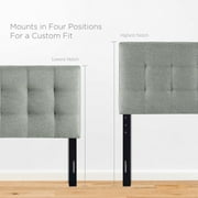 Modway Lily Queen Upholstered Polyester Fabric Headboard in Gray