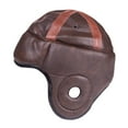 thumbnail image 3 of Crown Sporting Goods Vintage Leather Football Helmet | American Football Memorabilia & Collector's Item for Display Cases, Museums, Fan Rooms, Man Caves | Authentic Leather Helmet, Leatherhead Style, 3 of 5