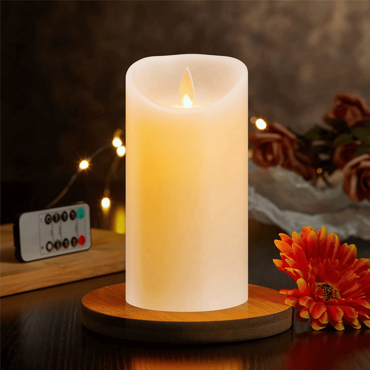 4X LED Candles, Flickering Flameless Candles, Rechargeable Candle, Real Wax Candles with Remote Control,10cm A