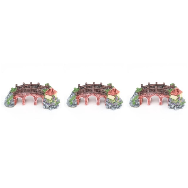jesticaly Resin Castle Aquariums Decoration Simulation Turtle Climbing Three Eye Bridge 3Set