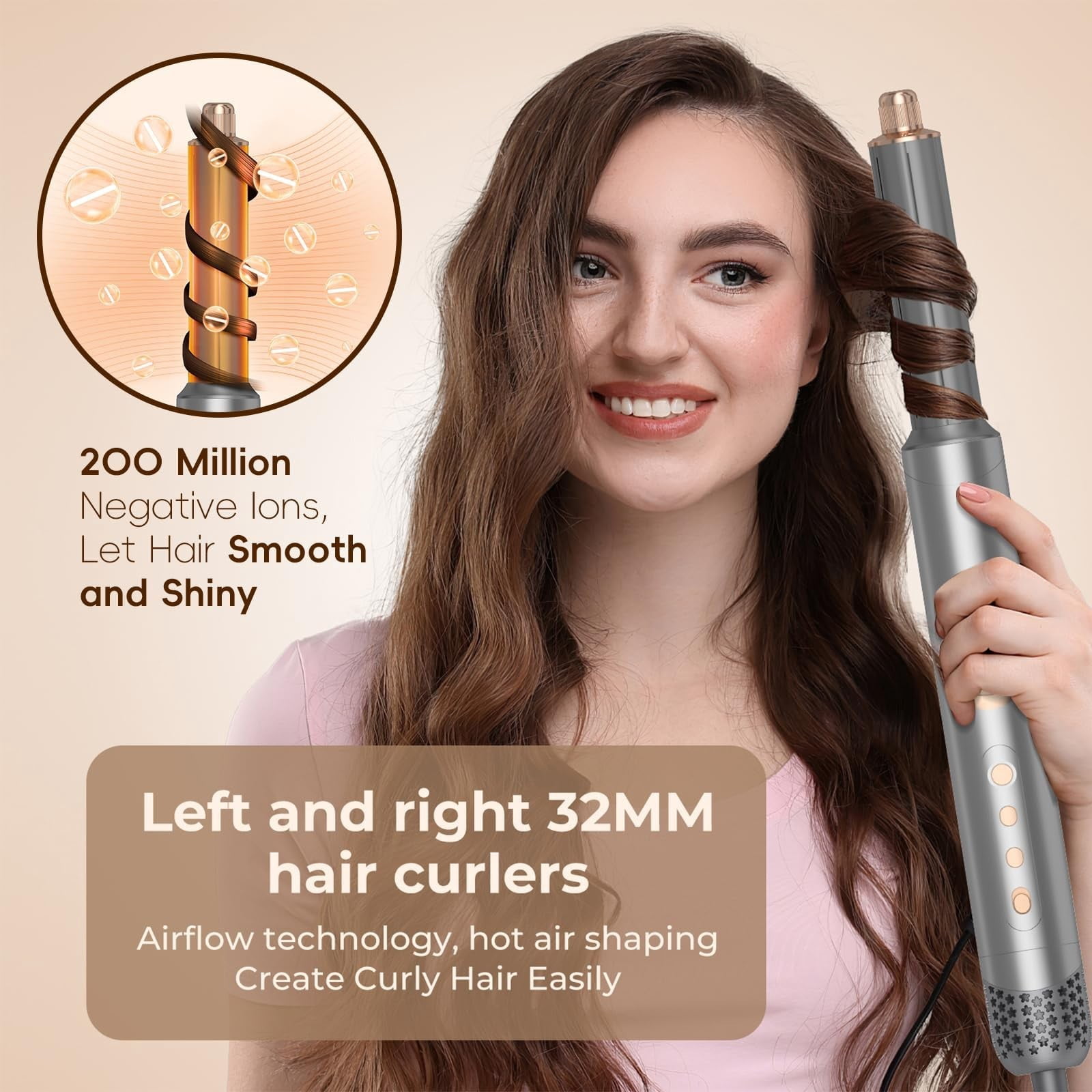 8 in 1 Hair Dryer Air Styler, 110000 RPM High Speed Rotate Air Styler Wrap, H...