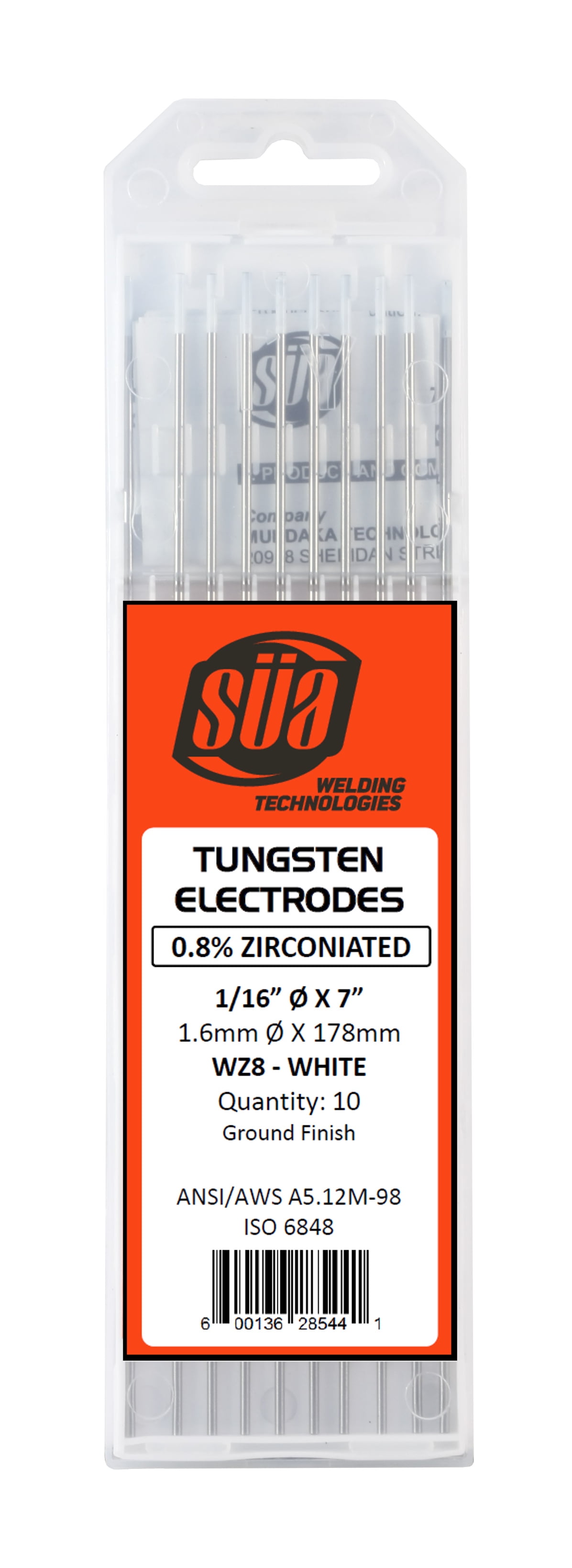 SÜA 0.8 Zirconiated Tungsten Electrode TIG Welding 1/16" x 7
