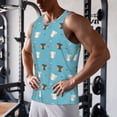 thumbnail image 5 of Gukieu Cat Fish Print Men's Quick Dry Fitness Vest, Round Neck Sleeveless Fitness Bodybuilding Top-XX-Large, 5 of 7