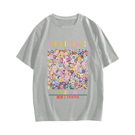 Takashi Murakami Colorful Sunflower Cotton casual T-shirt