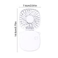 thumbnail image 3 of Handheld Mini Fan with Hanging Rope and Mirror, USB Rechargeable Portable Fan, 3 Speed, Plastic, White/Blue/Pink, Travel Office Home, 1 Pack, 3 of 6