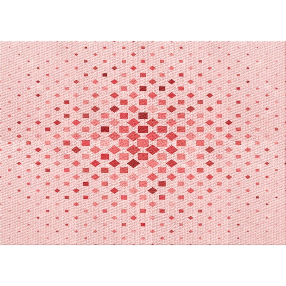 Ahgly Company Machine Washable Indoor Rectangle Transitional Pastel Red Pink Area Rugs, 2' x 5'