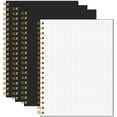 thumbnail image 1 of Graph Spiral Notebook-B5 Grid Journal 7.48" X 10.18",Black Hardcover Graph Paper Notebooks 4 Pack 160 Pages 100GSM for Note Taking Engineering Graphing Work School Supplies, 1 of 7