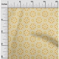 thumbnail image 1 of oneOone Georgette Viscose Yellow Fabric Artistic Floral & Octagon Shape Geometric Quilting Supplies Print Sewing Fabric By The Yard 42 Inch Wide, 1 of 4