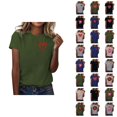thumbnail image 1 of T-shirt Femme Saint-Valentin 2026 Manches Courtes Col Rond Graphique Cœur d'Amour, 1 of 4