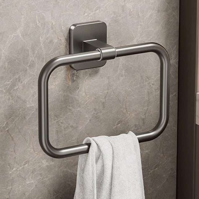 Feltree Squares Towel Storage Rack Towel Ring Hook Ring Towel Rack Minimalists Wall Mounted Round Small Size Hand Towel Hanging Rod Rag Towel Rack
