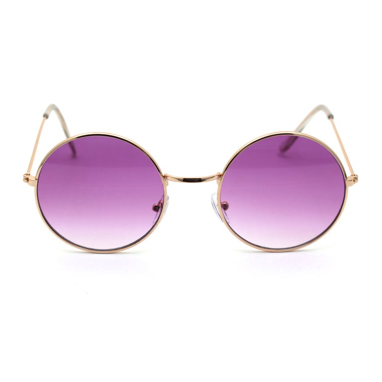 Circular Glasses with Purple Lens