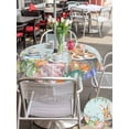thumbnail image 4 of Easter Bunny Outdoor Tablecloth - 60 Inch Round Dining Table Cover, Colorful Easter Eggs Eucalyptus Teal Wooden Waterproof Outdoor Table Cloth with Umbrella Hole & Zipper for Picnic/Patio/Party, 4 of 7
