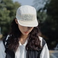 thumbnail image 2 of Mesh 5 Panel Running Cap with Go One More Embroidery and Short Brim Featuring Color Block Design Khaki, 2 of 4