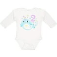 thumbnail image 3 of Inktastic Happy 2nd Birthday with Cute Narwhal Stars and Bubbles Boys or Girls Long Sleeve Baby Bodysuit, 3 of 5