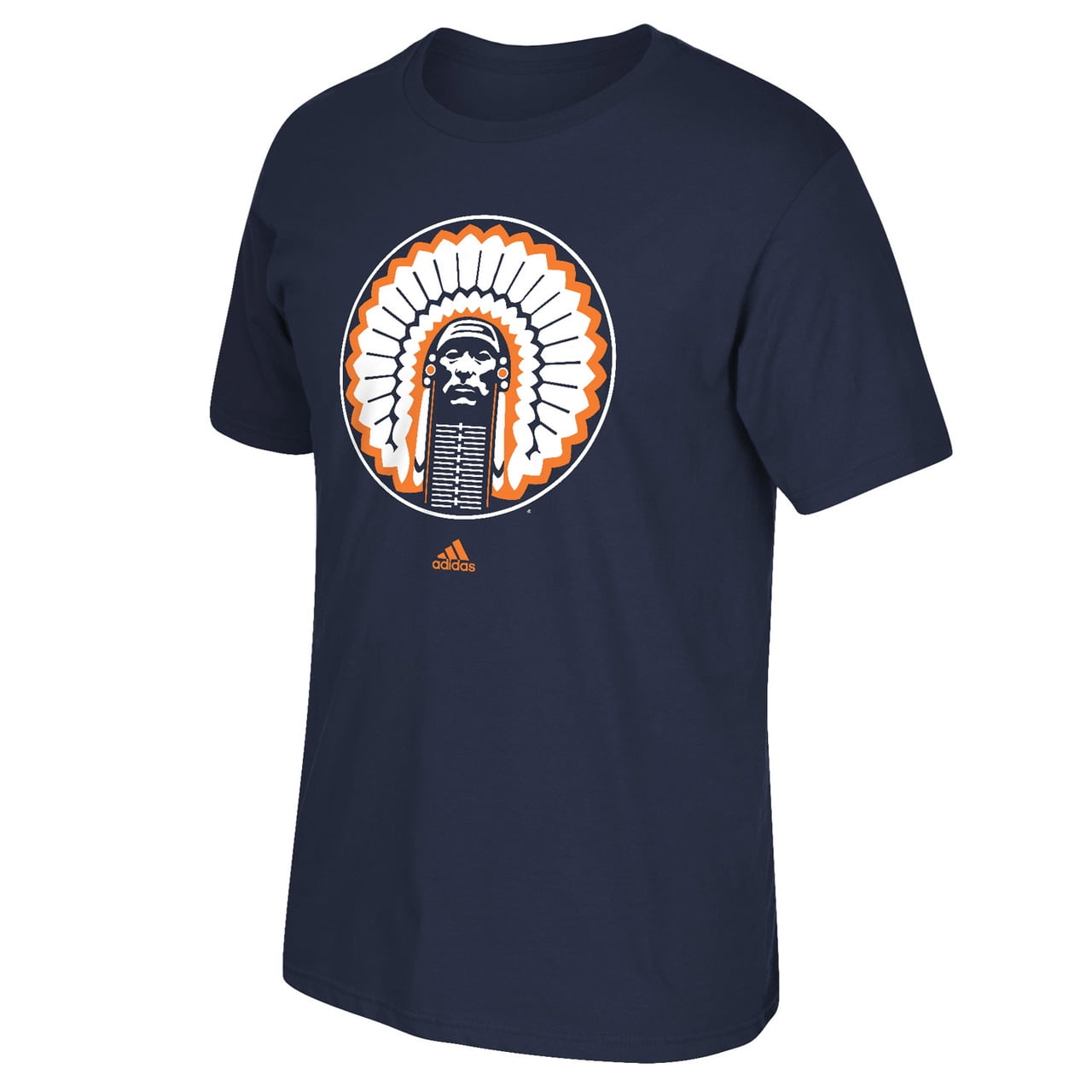 Adidas Illinois Fighting Illini Adult Chief Logo TShirt Navy