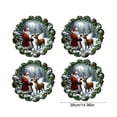 thumbnail image 3 of 4 Pack Christmas Themed Round Placemats,Washable Heat Resistant Table Mats, Holiday Dinner Party Table Decor, 3 of 6