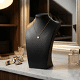 thumbnail image 2 of Leather Necklace Bust Jewelry Display Stand Figure Pendant Chain Jewelry Organizer Stand, 2 of 6