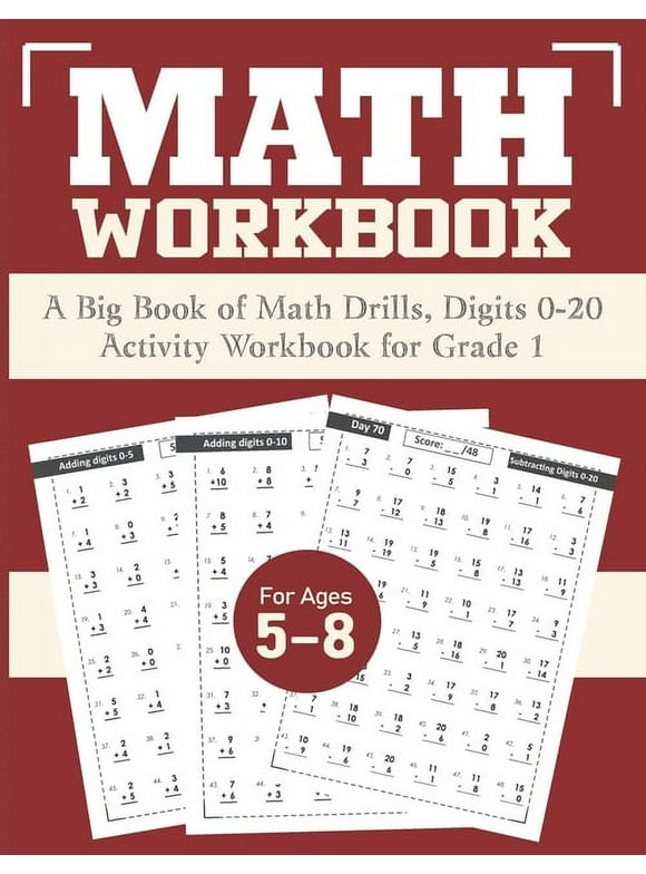 Daily Homeschooling Math Practice A Big Math Workbook for Grade 1, Book 2, (Paperback)