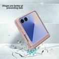 thumbnail image 6 of Allytechgroup Case for Samsung Galaxy Z Flip 5, Shockproof Rigid Plastic Flip Cover with Card Slot, Built-in Kickstand Anti-Scratch & Drop Protection Foldable Phone Accessory for Women Men, Pink, 6 of 7