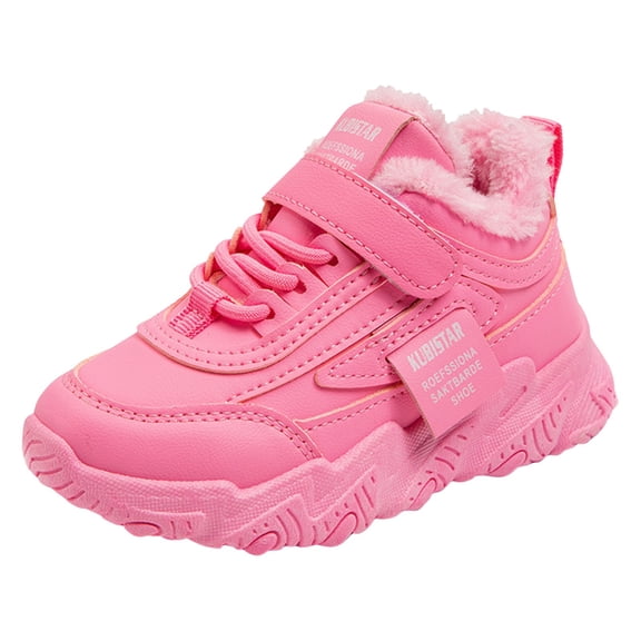 Girls Shoes,Winter Girls Sneakers With Lightweight Sole Outdoor Cozy Lined Warm Durable Play Shoes For Kids,Kids Shoes,Hot Pink,10.5-11 Years