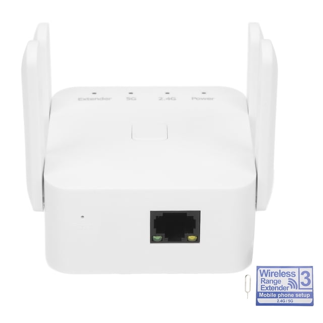 Extensor de alcance inalámbrico Repetidor WIFI 1200MBPS 2,4GHz 5GHz Banda dual con 4 antenas Enchufe 100-240VUS