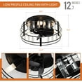 thumbnail image 3 of Parrot Uncle Ceiling Fans with Lights Flush Mount Small Low Profile Ceiling Fan with Remote Control Bladeless Ceiling Fan for Bedroom, 13 Inch, 3 of 9