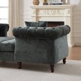 thumbnail image 7 of 81-inch Chenille Face-to-face Chaise Lounge, Button Tufted Design and Rolled Arms Chair Sofa with Two Pillows and Nailhead Trim for Lounge, Living room and Office, Green, 7 of 7