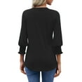 thumbnail image 5 of UVN Summer V Neck Womens Blouses Dressy Casual 3/4 Sleeve Shirts Ladies Tunic Tops, 5 of 10