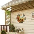 thumbnail image 3 of Sunflower Stained Glass Suncatchers, Round Sunflower Stained Glass Panel Home Decor, Hand-Painted Sunflower Sun Catchers Gifts for Christmas, Birthday, 3 of 6