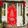 thumbnail image 4 of Merry Christmas Winter Door Hanging Banner Christmas Festive Holiday Wall Art with Snowy Winter Scene Christmas Front Door Decoration and Holiday Xmas Background 71 x 35in, 4 of 6