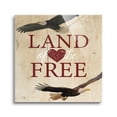 thumbnail image 1 of Land Of The Free Tan Woodgrain Eagles 24 x 24 Glass Wall Hanging Sign, 1 of 4