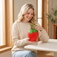 thumbnail image 5 of Strawberry Vase Cute Flower Vessel Floral Holder Tabletop Ornament Room Decor Home Accent Desk Centerpiece Living Display Red, 5 of 5