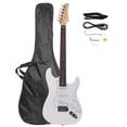 thumbnail image 1 of Ktaxon Beginners 6-Strings Electric Guitr with Guitar Bag, Cord, Strap, Accessor, White, 1 of 7